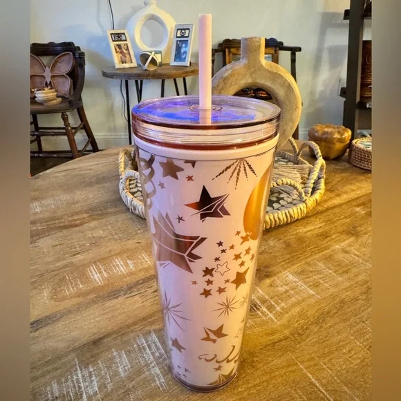 Starbucks Holiday 2023 Pink Moon And Stars Venti 24oz Cold Cup Tumbler - Picture 1 of 5
